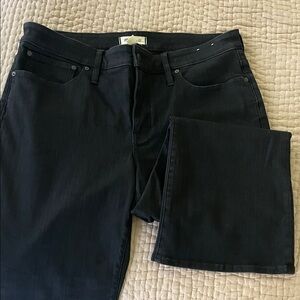 Madewell Women's Black Mid Rise Kick Out Crop Jeans